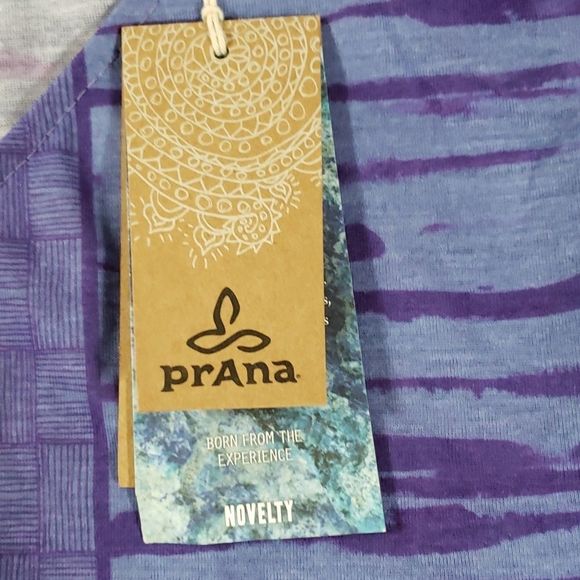 prAna Womens Aleah Top‎ Lightweight Semi Sheer Shirt XS Purple Abstract - Picture 4 of 6